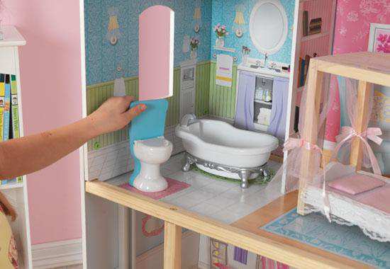 Detalle del baño Kidkraft casa de muñecas 65869 kayle