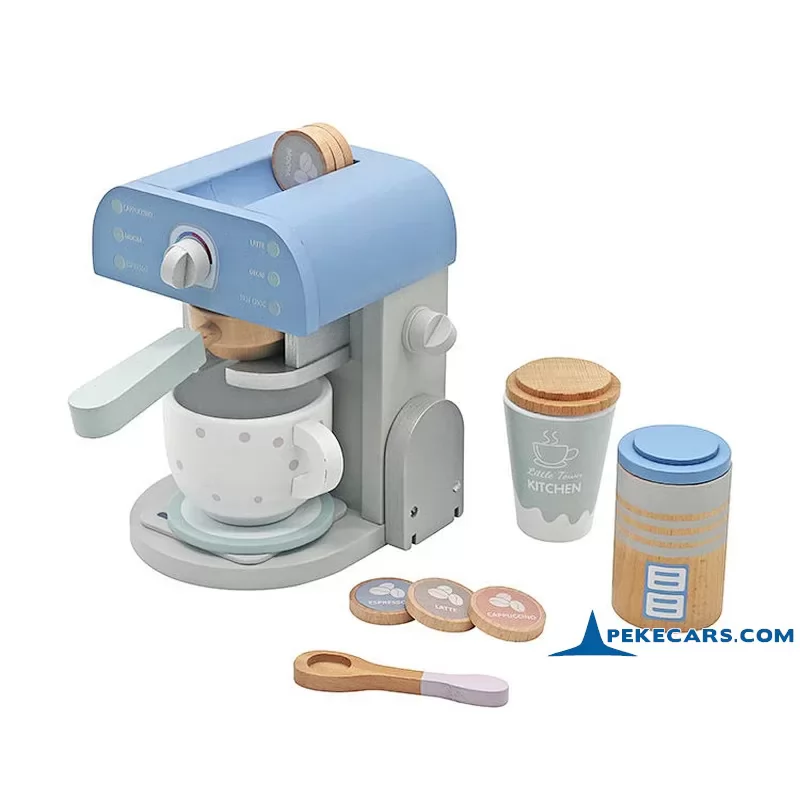 Maquina de Cafe de Madera con Accesorios