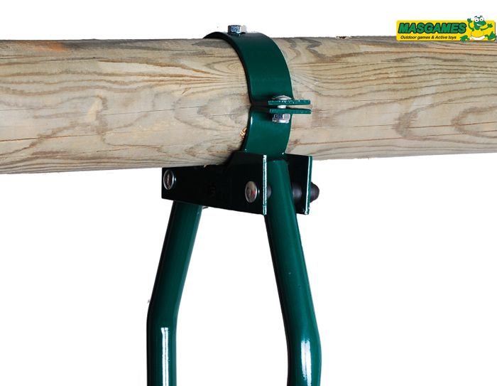 Asiento cara a cara para columpios de madera redonda - zoom enganche