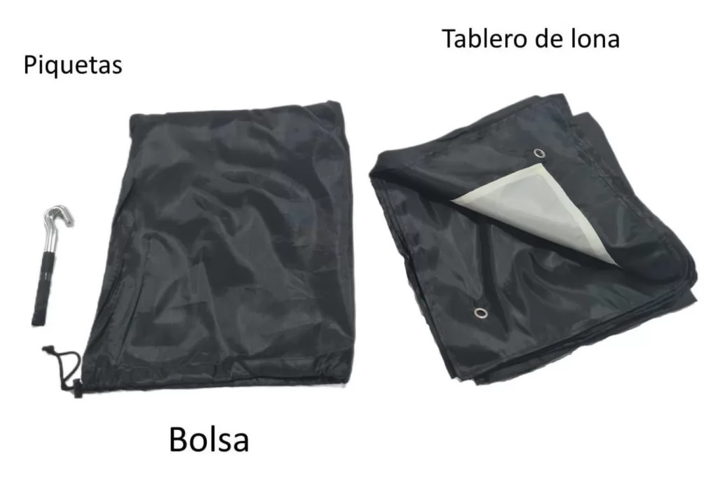 Tablero de lona para piezas de ajedrez de jardín - contenido