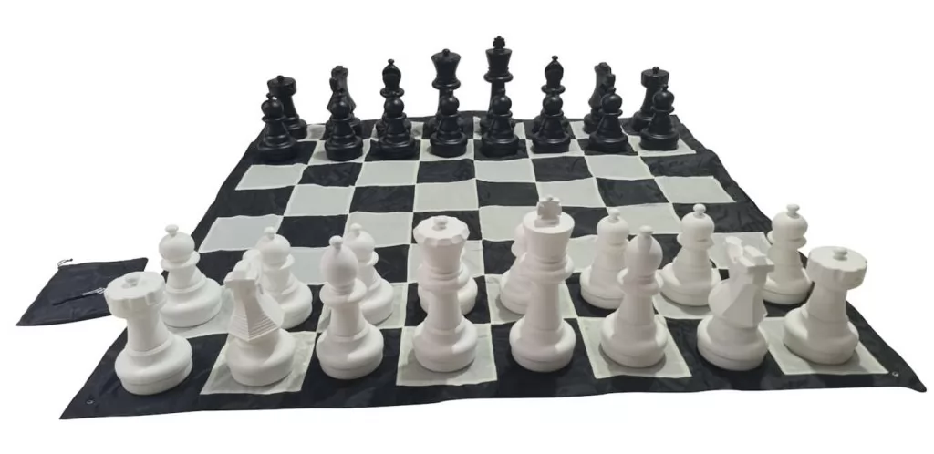 pack tablero lona y piezas ajedrez gigante