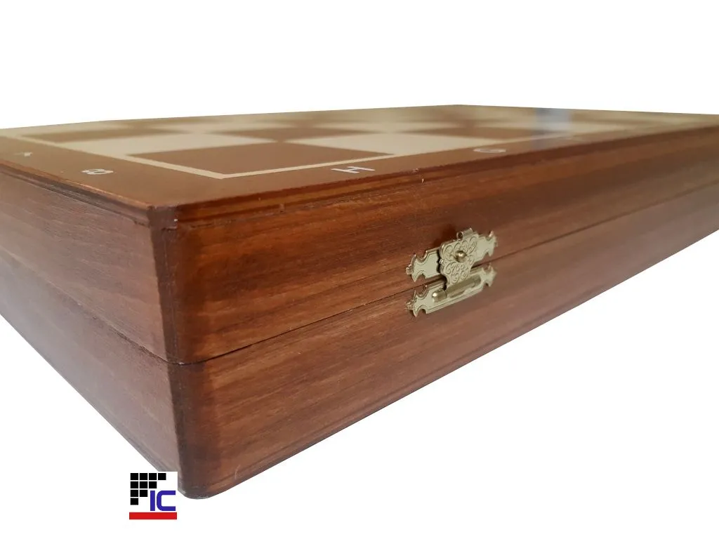 Juego Ajedrez plegable de madera de Caoba/Sicomoro con piezas Staunton nº6 apertura