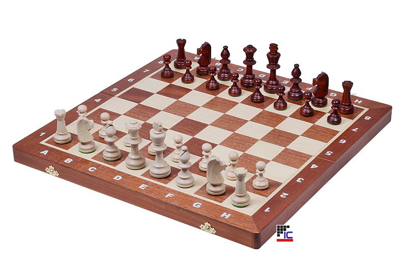 Juego Ajedrez plegable de madera con piezas Staunton nº6 abierto