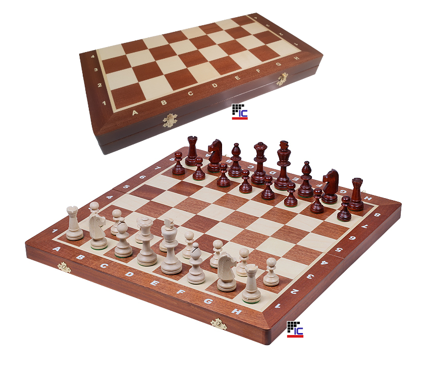Juego Ajedrez plegable de madera con piezas Staunton nº6