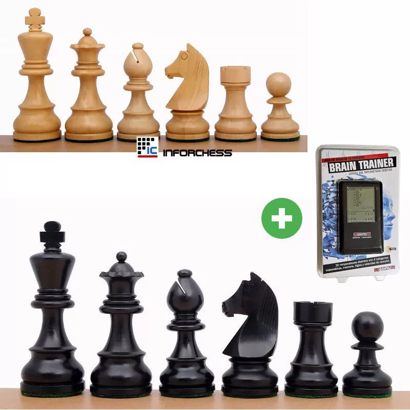 Piezas de Ajedrez de madera de Ébano Staunton nº6 Alemán