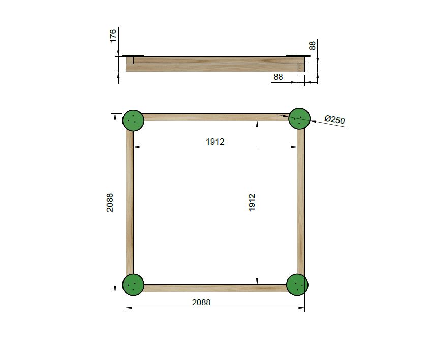 Arenero Gigante Masgames Skoli 2m Horeca - medidas