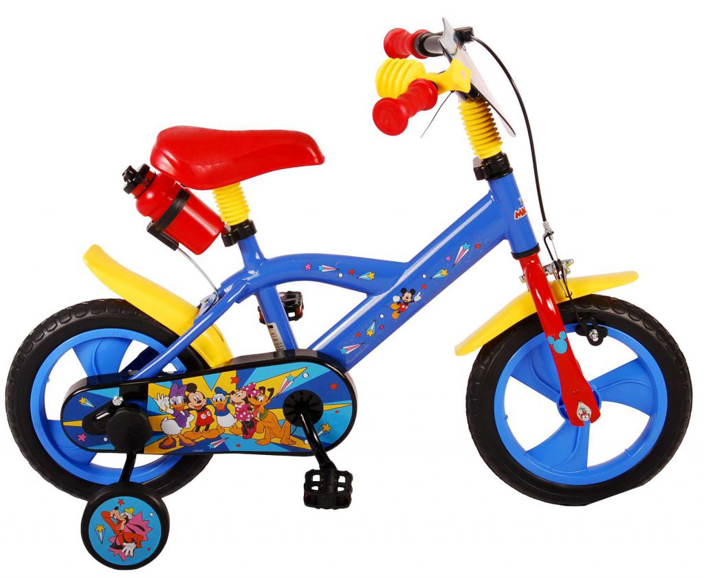 Bicicleta para niños Disney Mickey 12 pulgadas Azul Piñón fijo