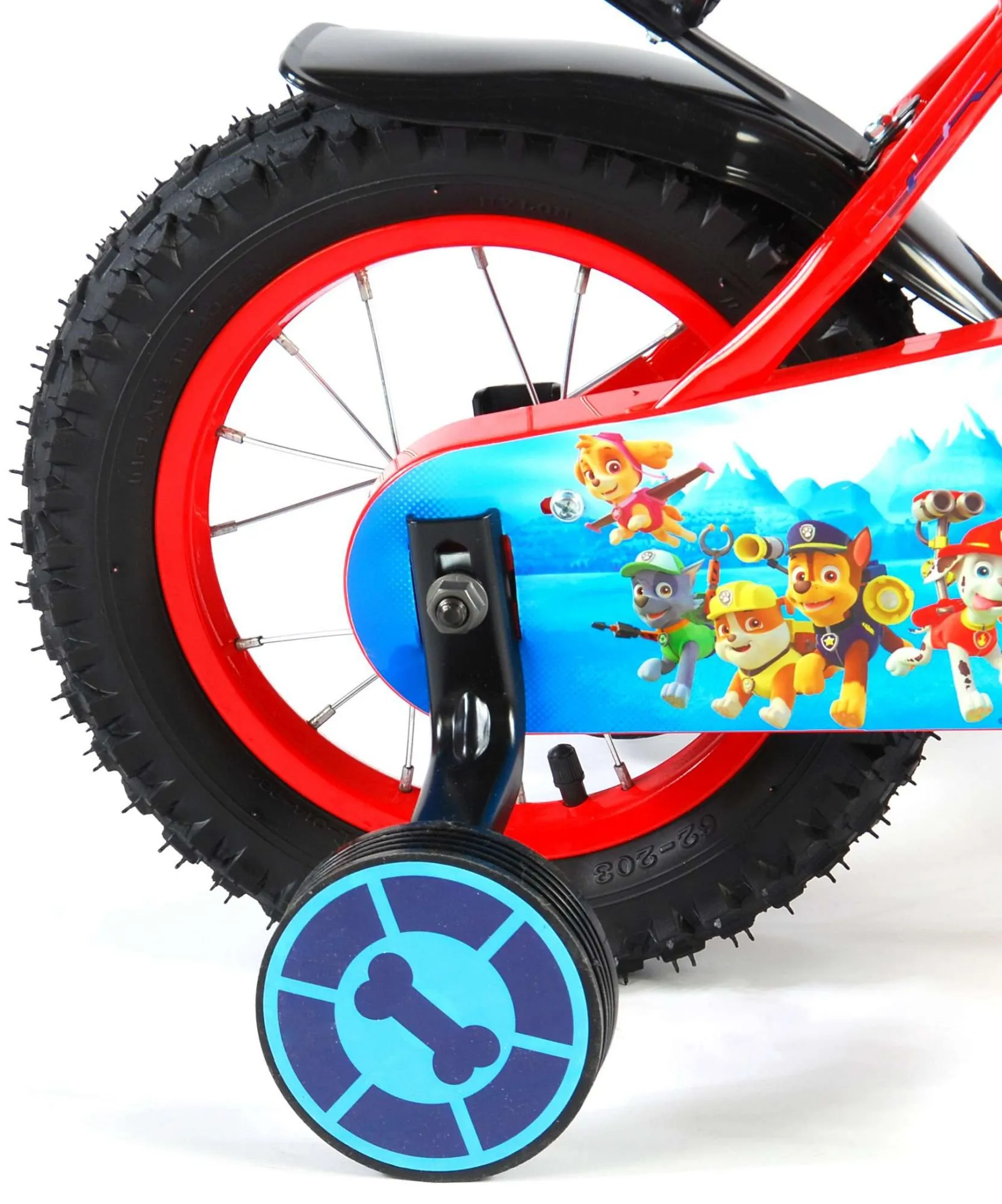 bicicleta con pedales para niños de 2 a 5 años paw patrol 12 pulgadas rojo