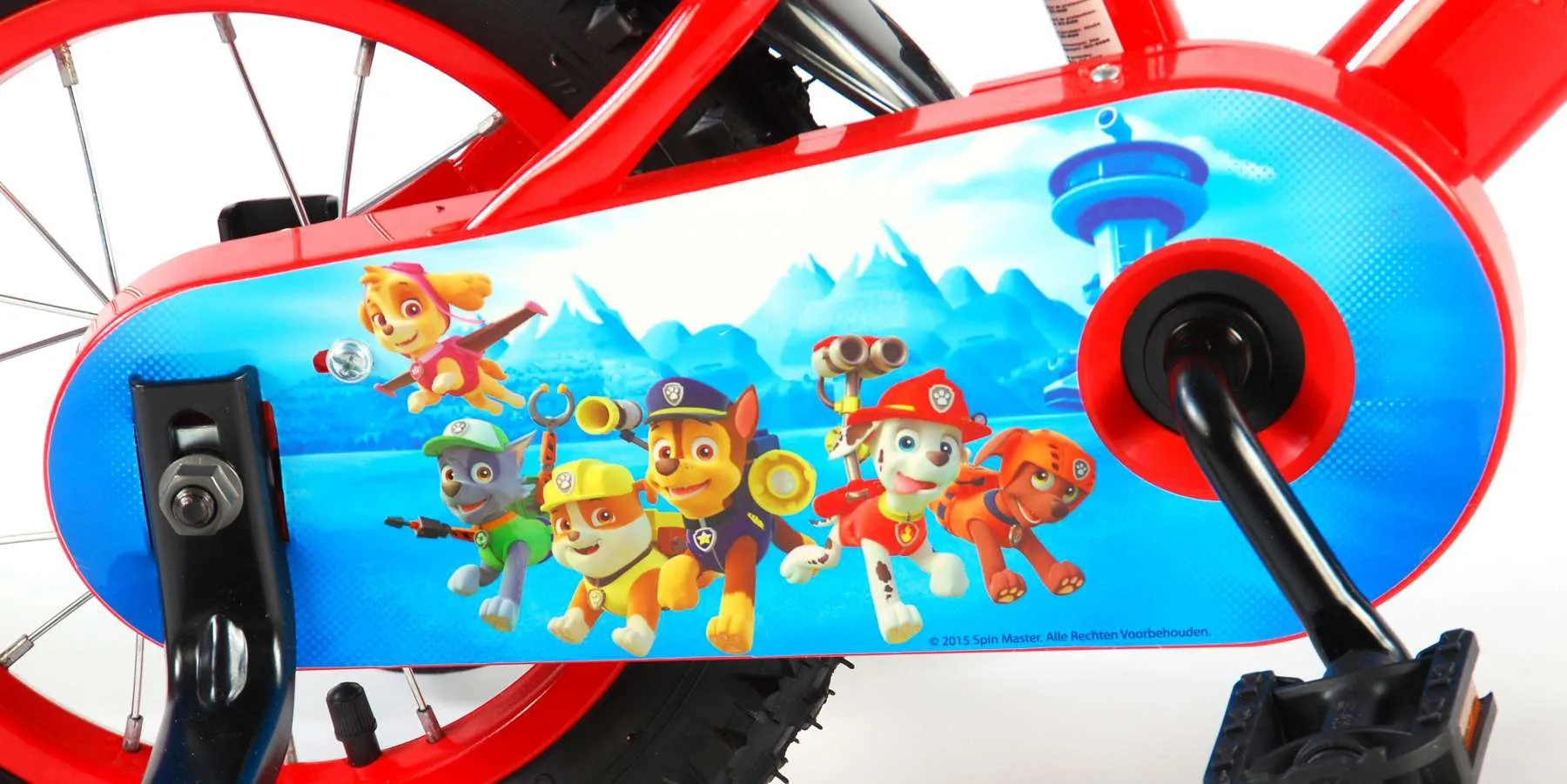 bicicleta con silla para niños paw patrol 12 pulgadas rojo