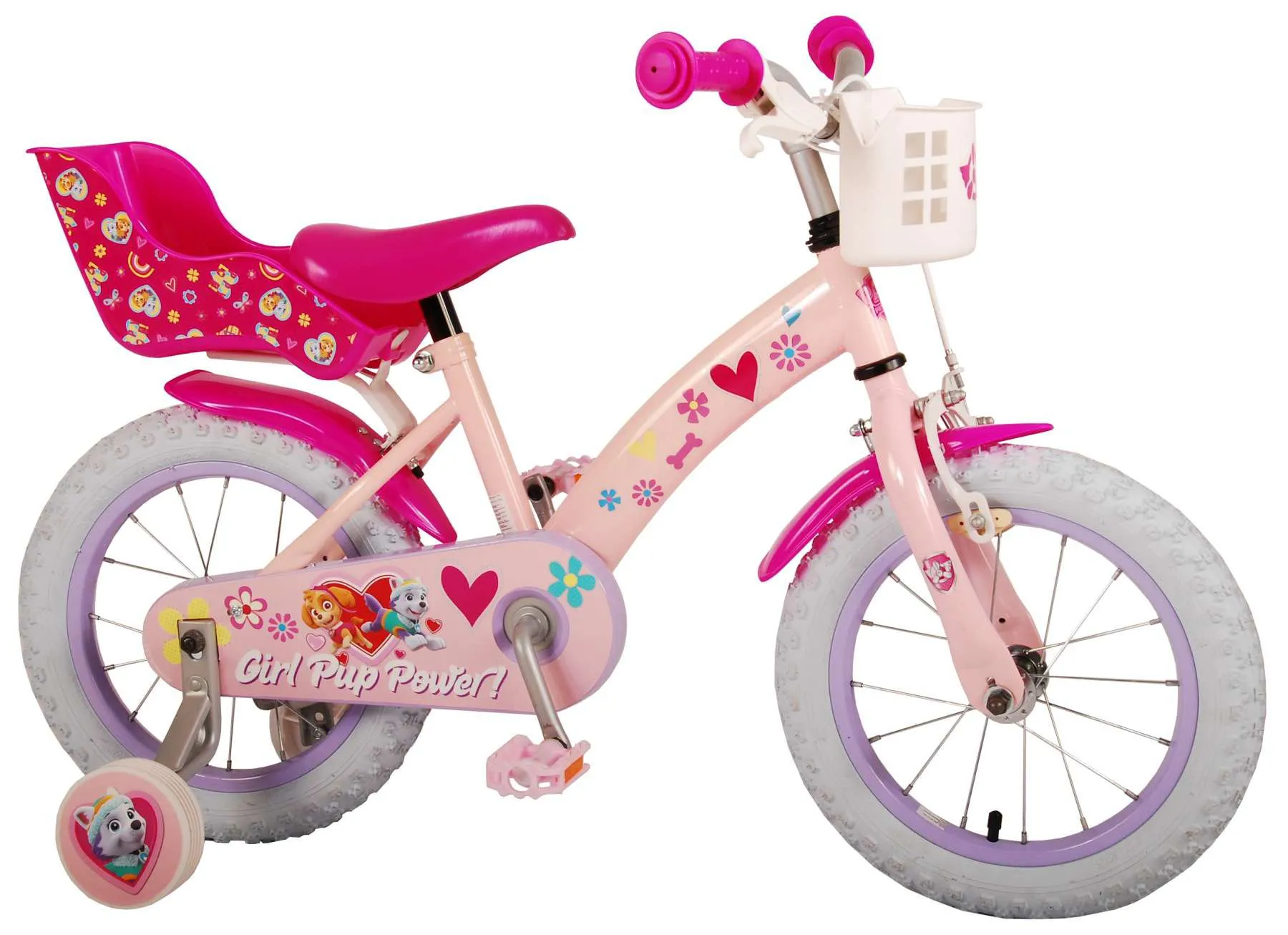bicicleta para niños de 3 a 6 años paw patrol 14 pulgadas rosa