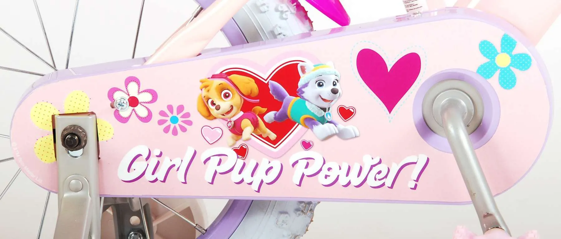 bicicleta con silla para niños paw patrol 14 pulgadas rosa