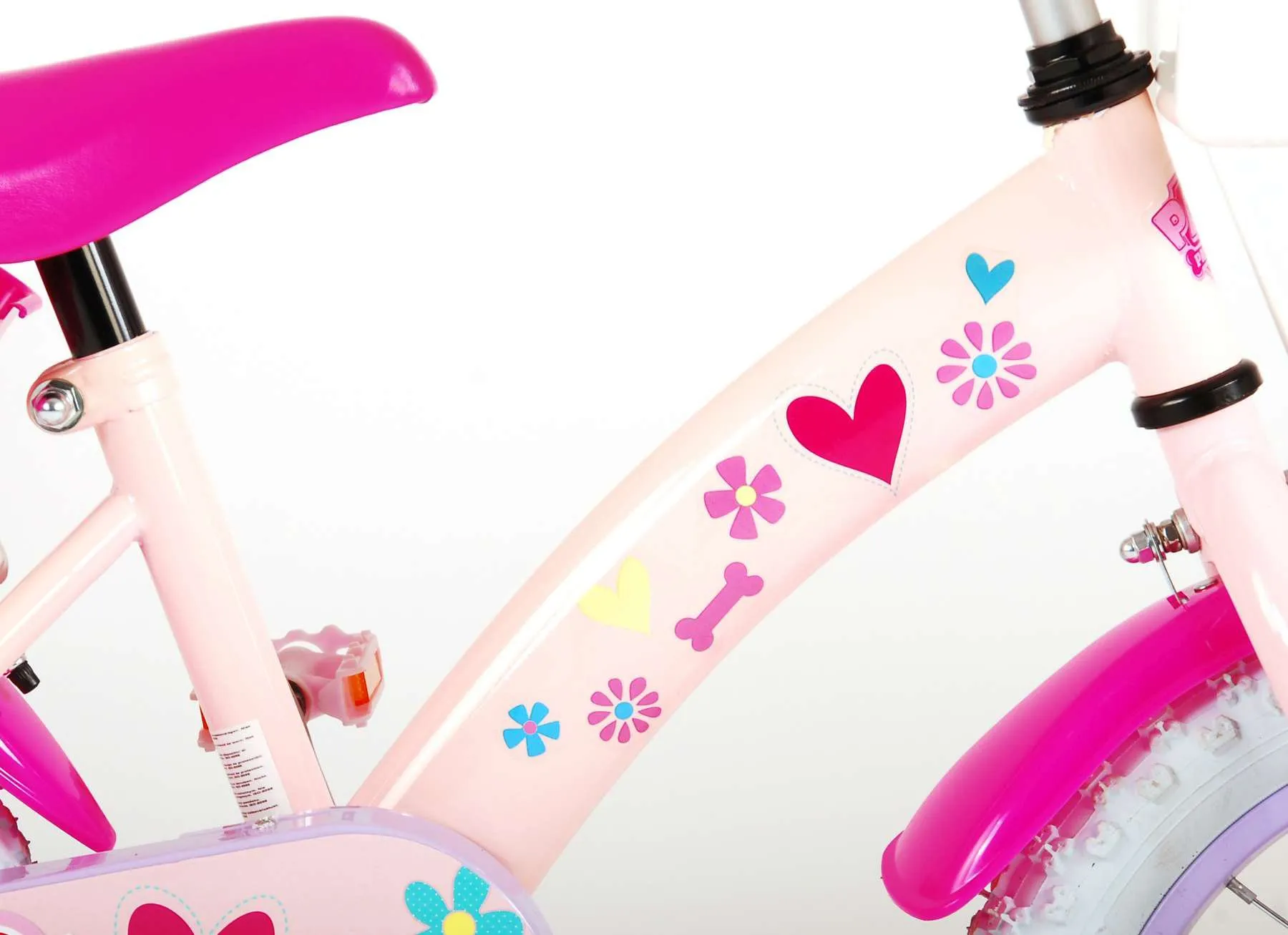 bicicleta para niña paw patrol 14 pulgadas rosa