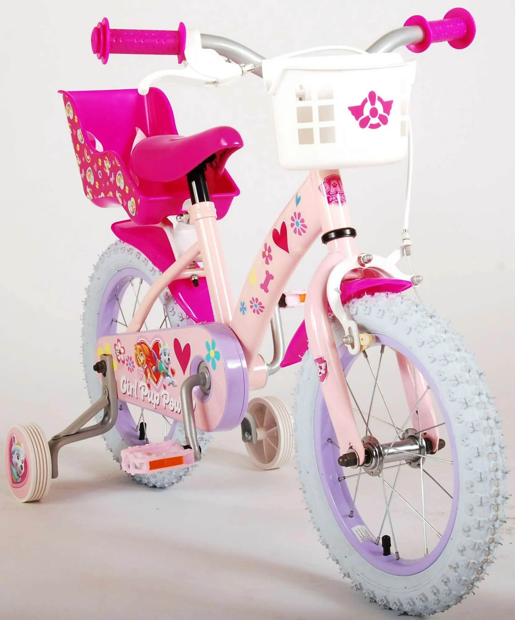 bicicleta para niño de 3 años paw patrol 14 pulgadas rosa