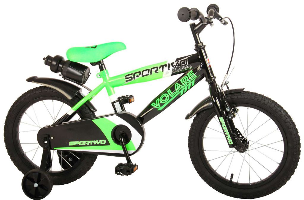 bicicleta para niños de 3 a 6 años Deportiva 16 pulgadas neon verde
