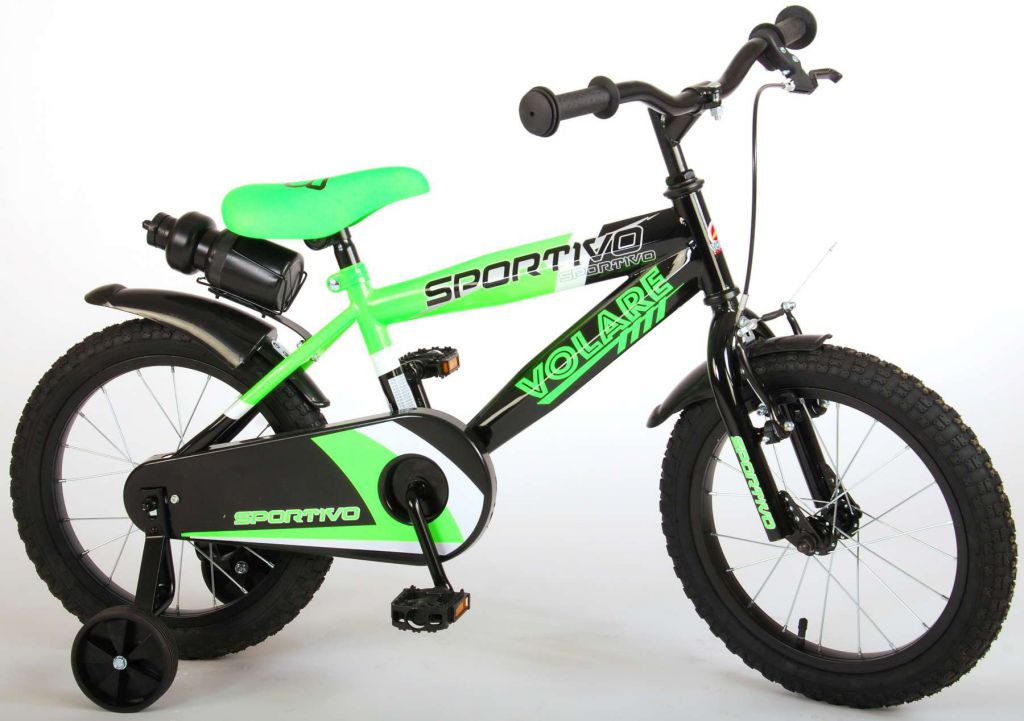 bicicleta para niños Deportiva 16 pulgadas neon verde