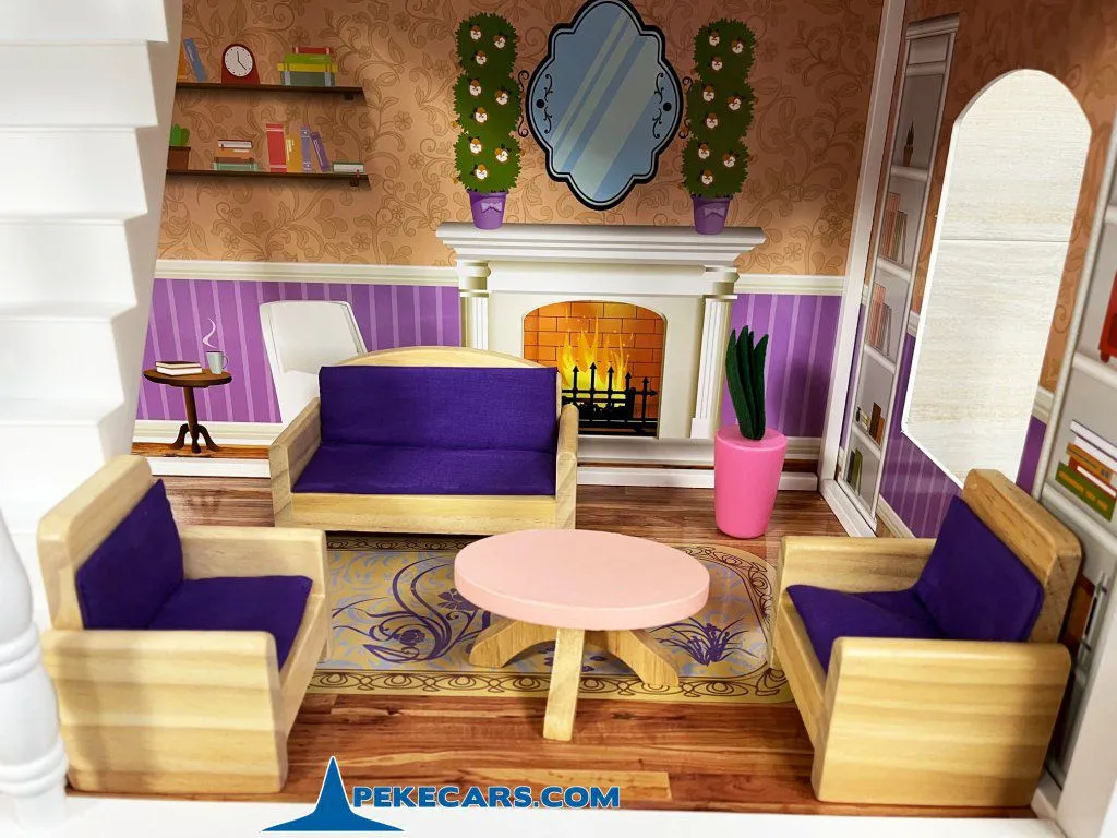 casa de muñecas juguete campo luces