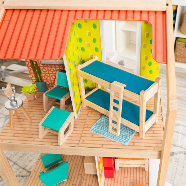 Detalle literas dormitorio de kidkraft mansion so stylish 65199