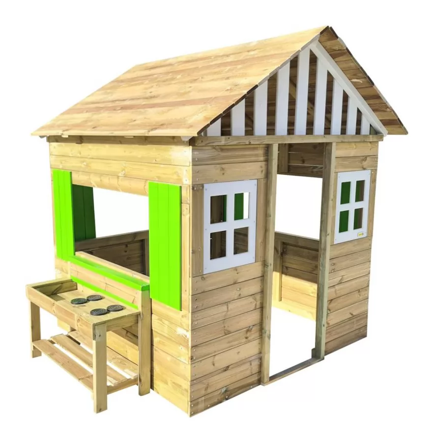 Casita de madera Masgames Lollipop Verde XXL con Cocina - Horeca