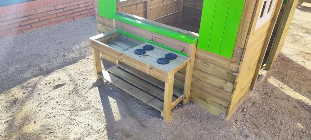 Casita de madera Masgames Lollipop Verde XXL con Cocina Horeca - zoom cocina