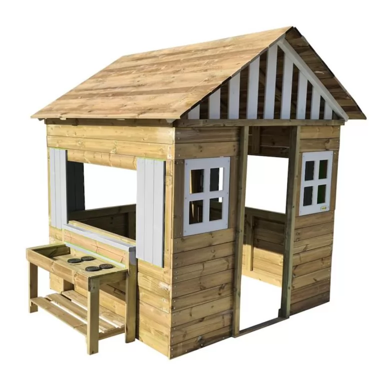 Casita de madera Masgames Lollipop Blanca XXL con Cocina - Horeca