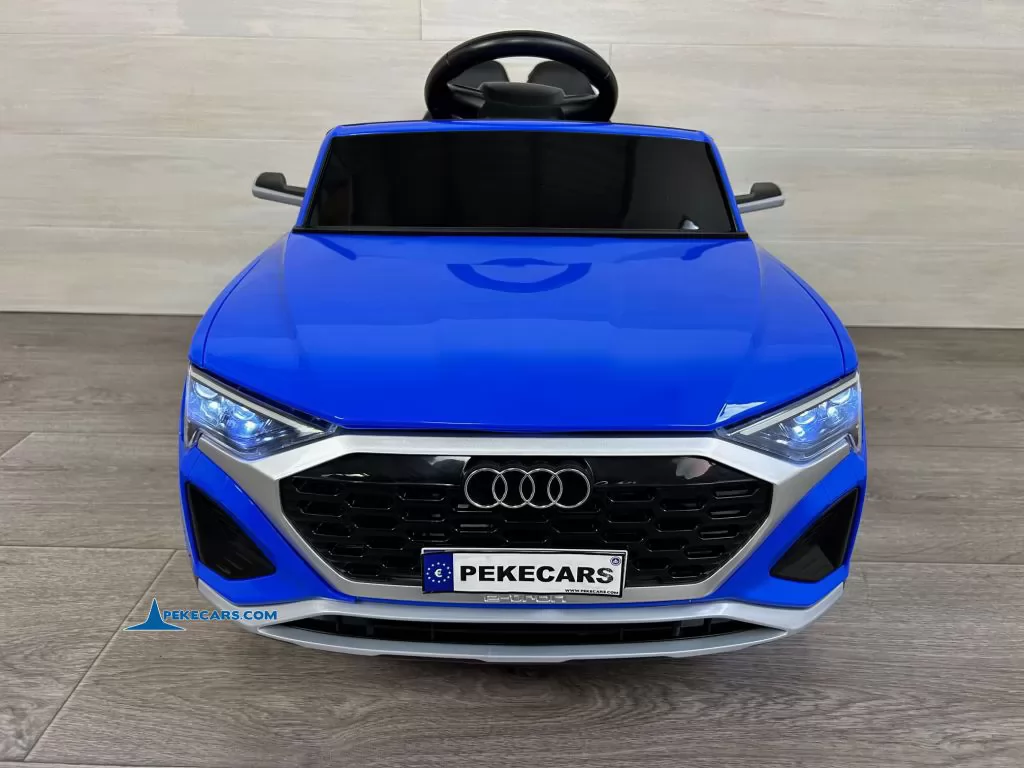 Audi SQ8 azul coche infantil electrico para niños vista frontal