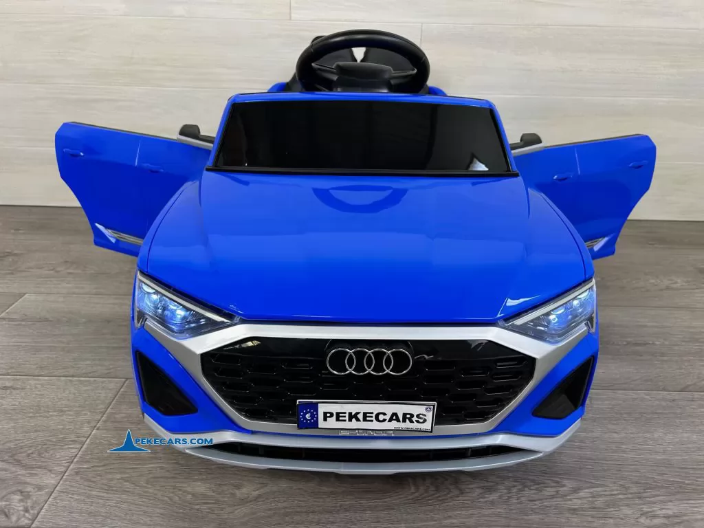 Audi SQ8 azul coche infantil electrico para niños puertas abiertas