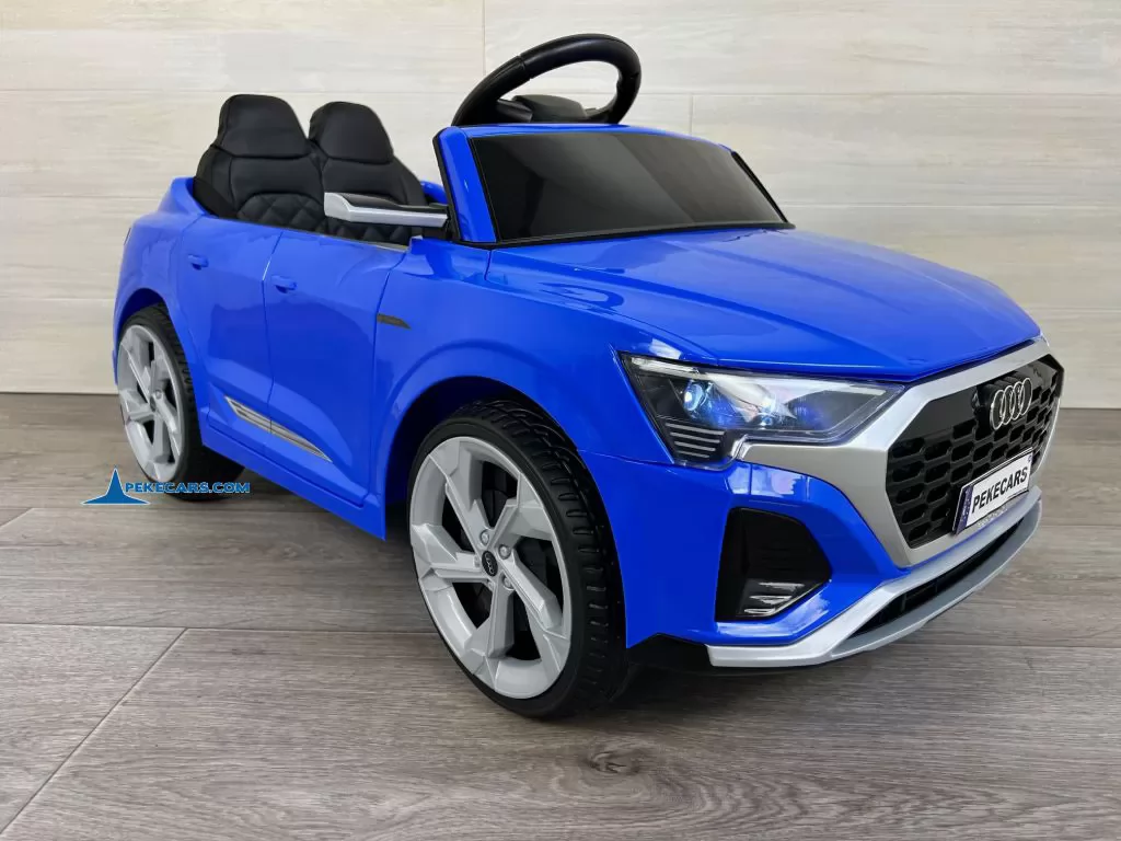 Audi SQ8 azul coche infantil electrico para niños vista frente izquierda