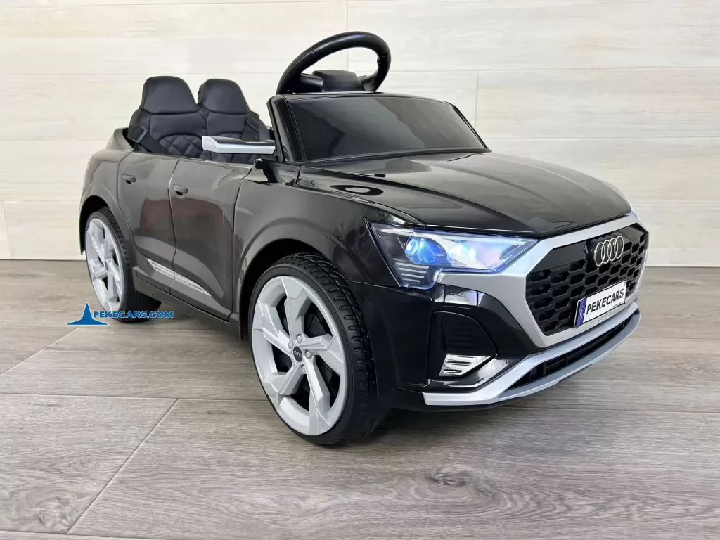 Audi SQ8 negro coche para niños electrico vista frente izquierda