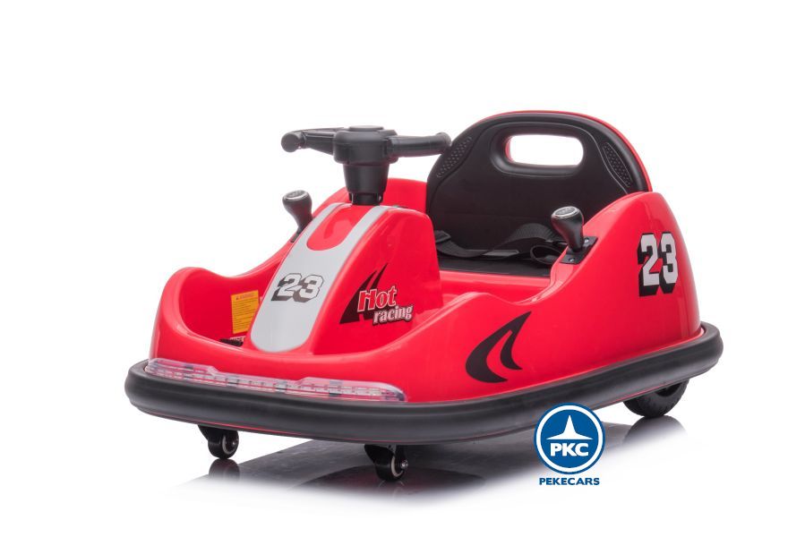 Coche de choque eléctrico racing rojo vista principal