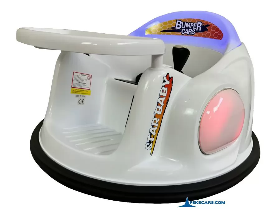 Coche de choque eléctrico autogiro blanco vista principal