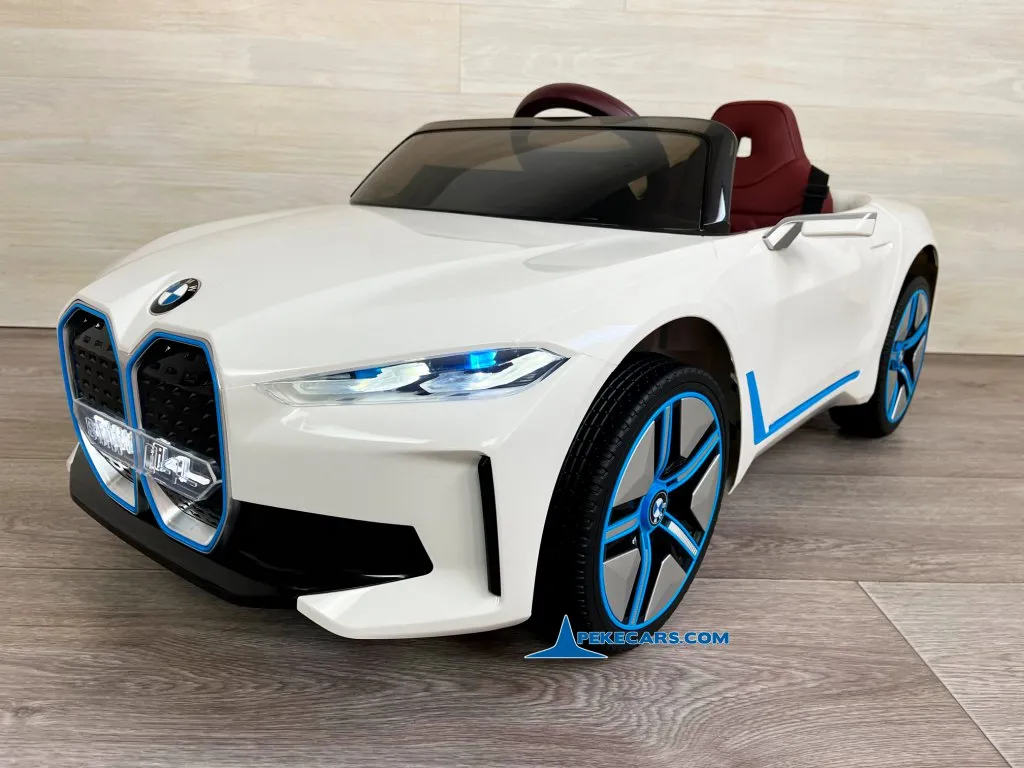 Coche eléctrico para niños BMW I4 12V 2.4G Blanco detalle lado derecho