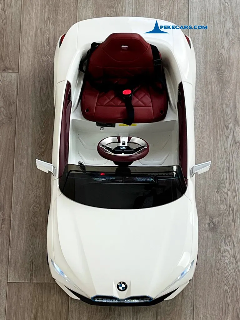 Coche eléctrico para niños BMW I4 12V 2.4G Blanco vista arriba