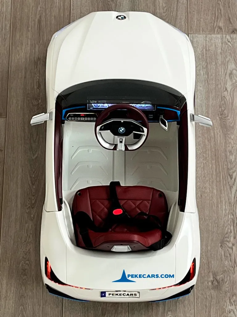 Coche eléctrico para niños BMW I4 12V 2.4G Blanco detalle arriba