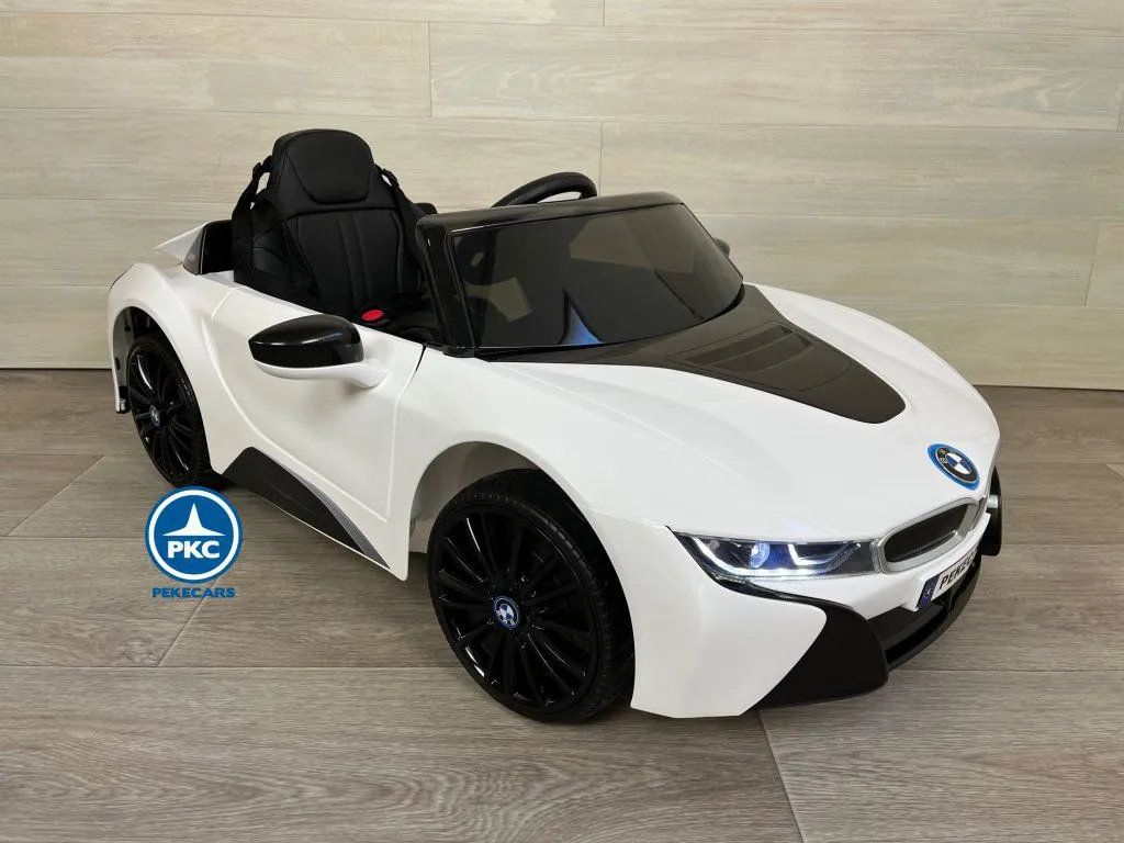 Coche eléctrico para niños BMW i8 Coupé 12V Blanco perspectiva