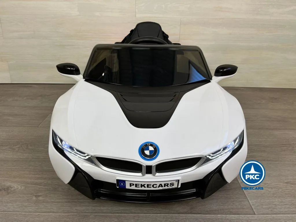 Coche eléctrico para niños BMW i8 Coupé 12V Blanco frontal