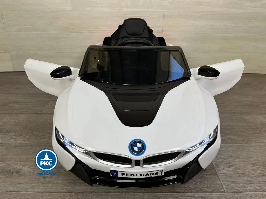 Coche eléctrico para niños BMW i8 Coupé 12V Blanco puertas