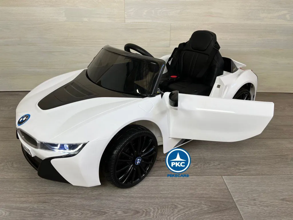 Coche eléctrico para niños BMW i8 Coupé 12V Blanco con mando