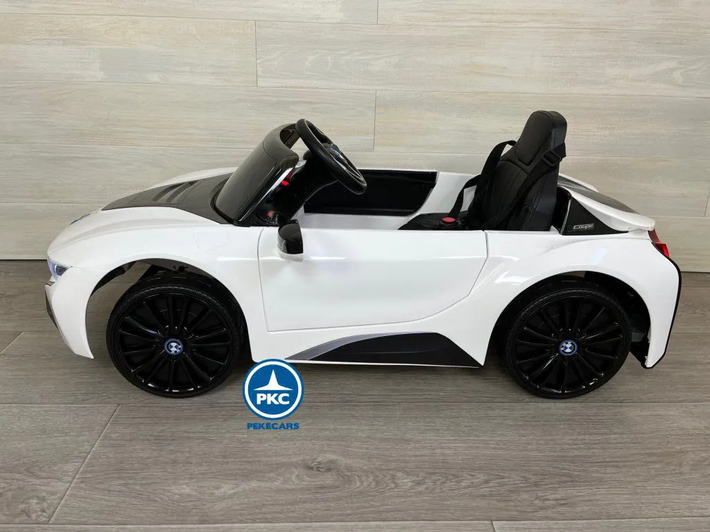 Coche eléctrico para niños BMW i8 Coupé 12V Blanco control parental