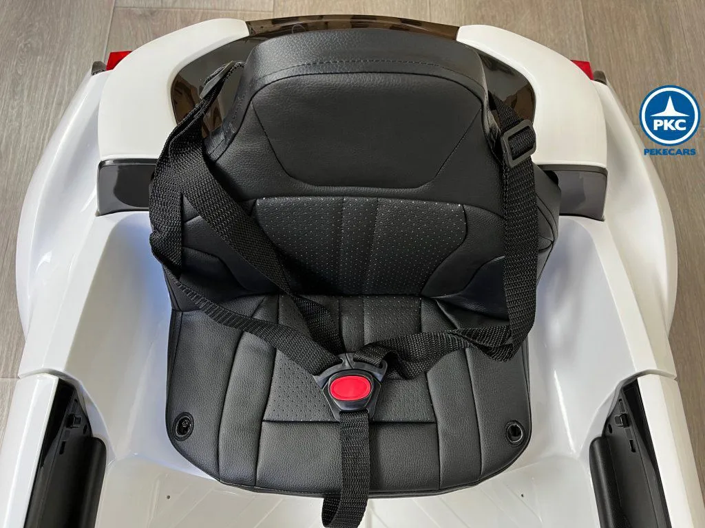 Coche eléctrico para niños BMW i8 Coupé 12V Blanco asiento en polipiel