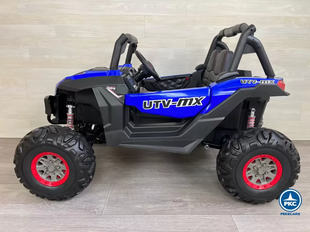 Coche electrico para niños Buggy UTV Azul lateral