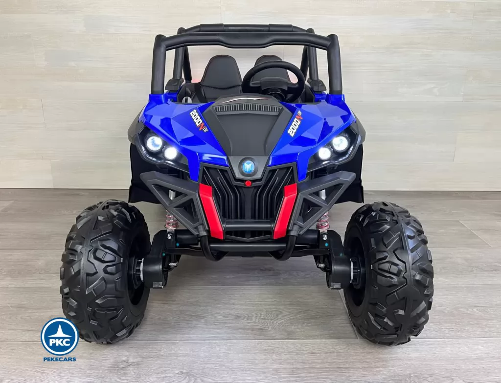 Coche electrico para niños Buggy UTV Azul frontal