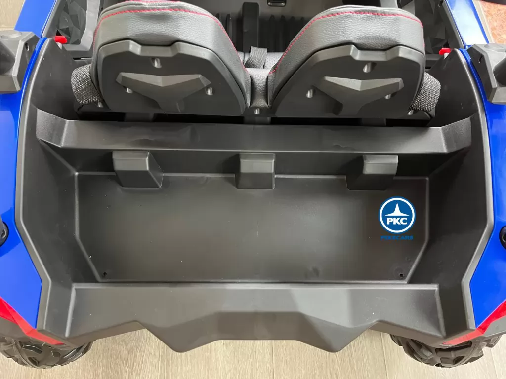 Coche electrico para niños Buggy UTV Azul maletero