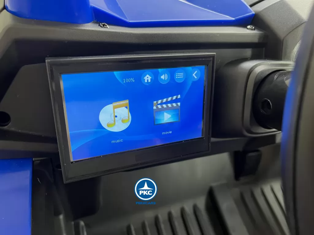 Coche electrico para niños Buggy UTV Azul pantalla mp4