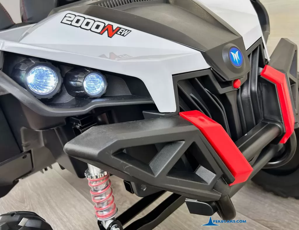 coche con mando Buggy UTV 12V Blanco frontal