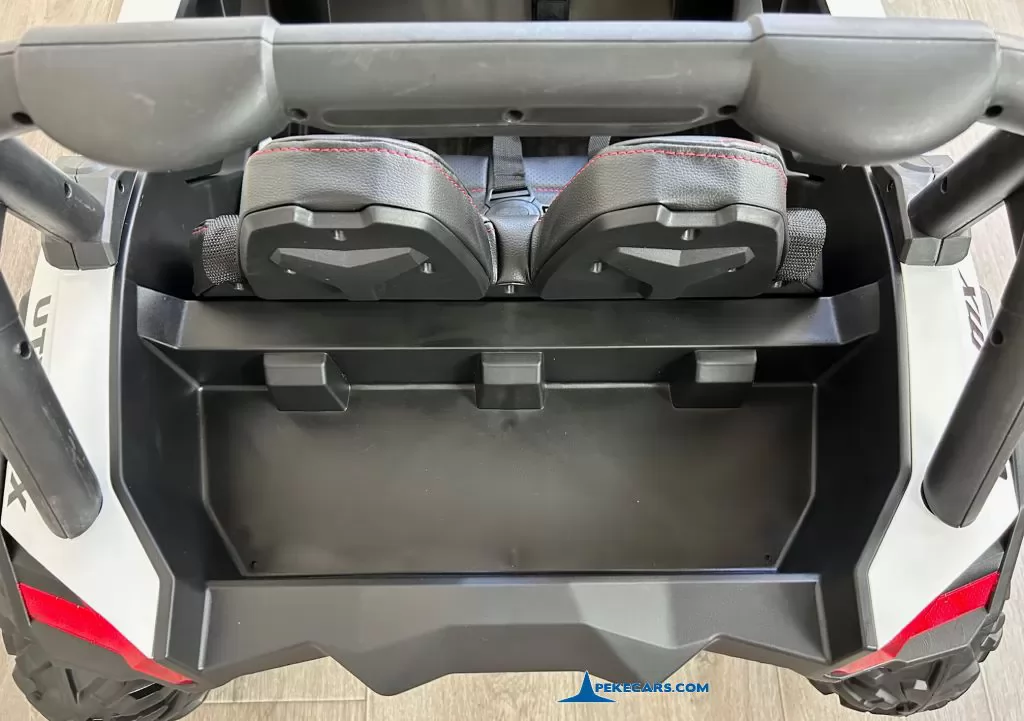 cochecito electrico Buggy UTV 12V Blanco maletero trasero