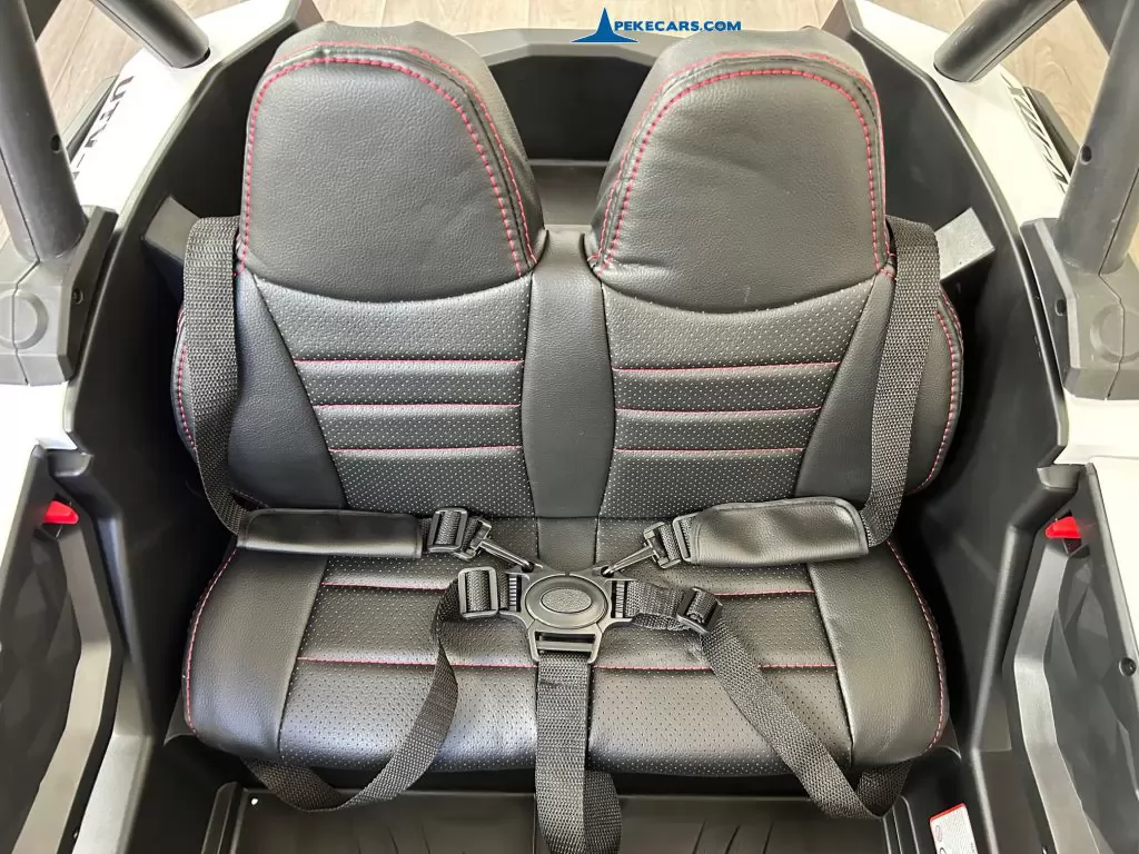 coche electrico infantil Buggy UTV 12V Blanco asientos en polipiel