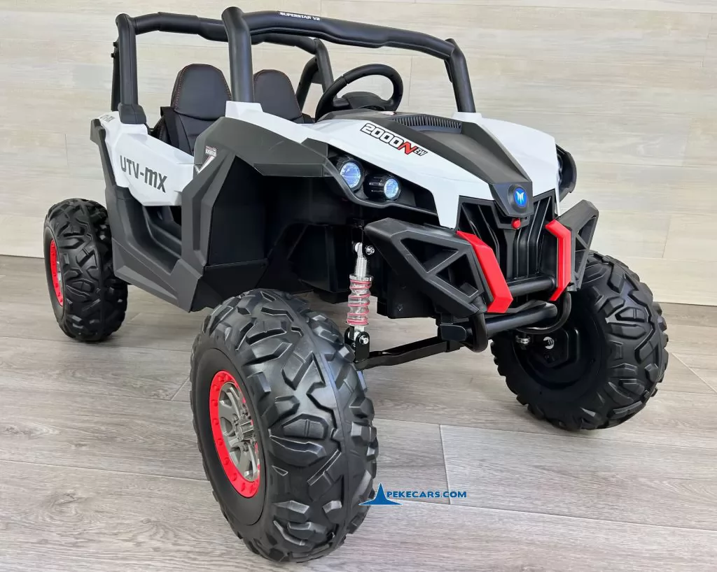 coche bateria niño Buggy UTV 12V Blanco