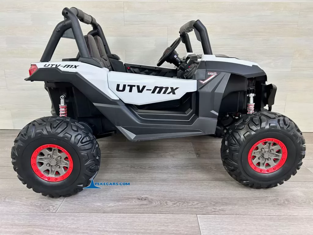 coche niño bateria Buggy UTV 12V Blanco lateral