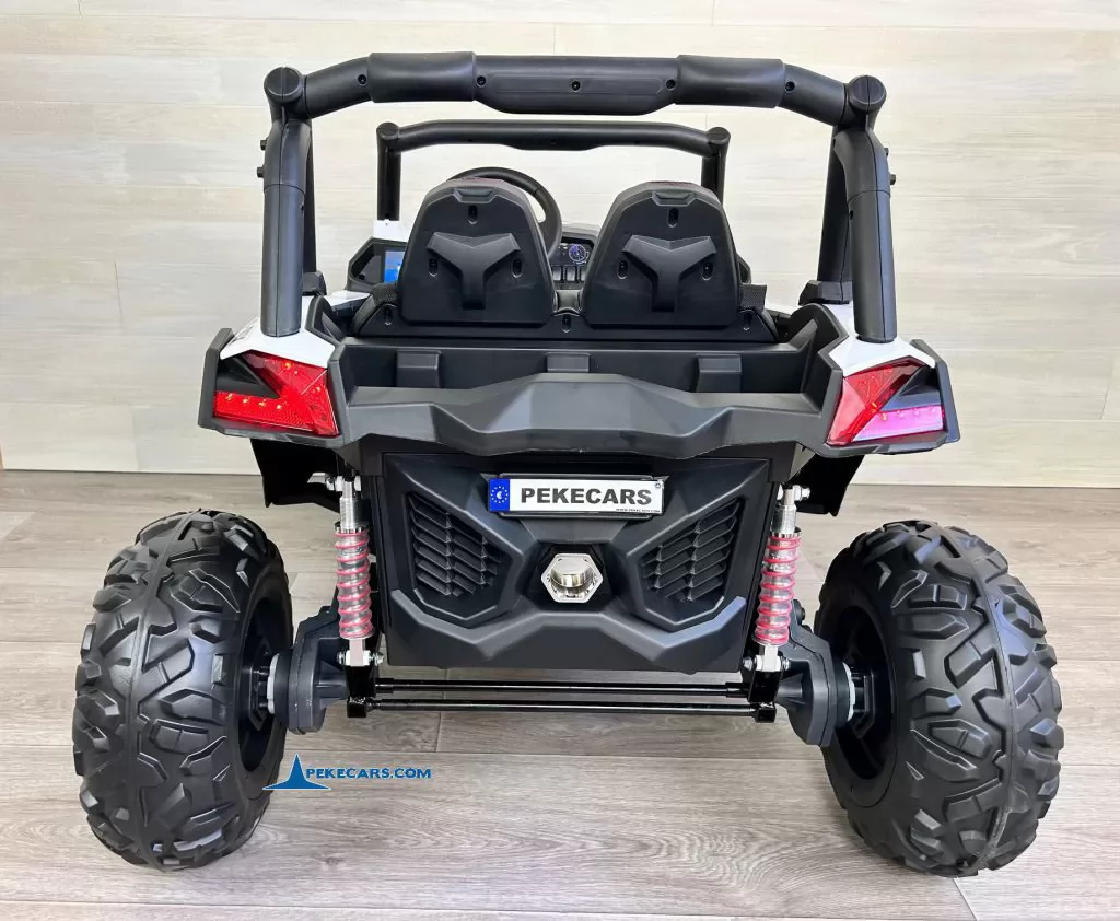 coche bateria Buggy UTV 12V Blanco vista trasera