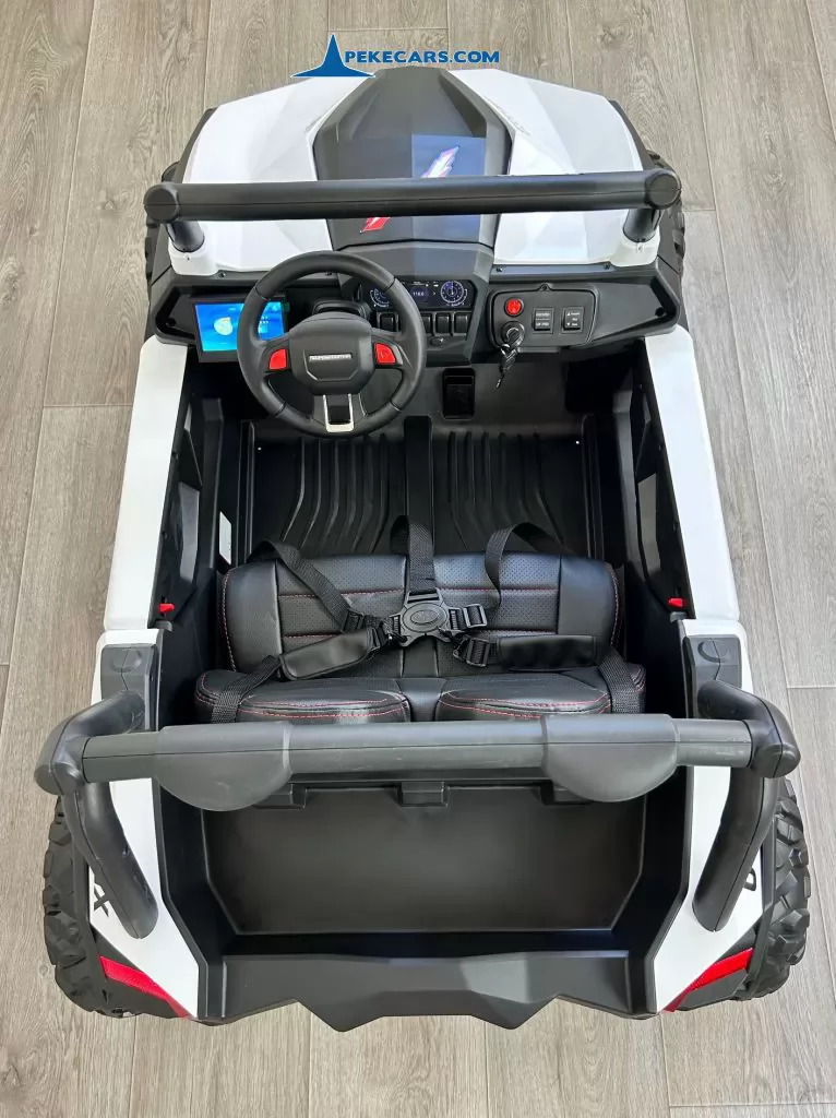 coche a bateria Buggy UTV 12V Blanco desde arriba